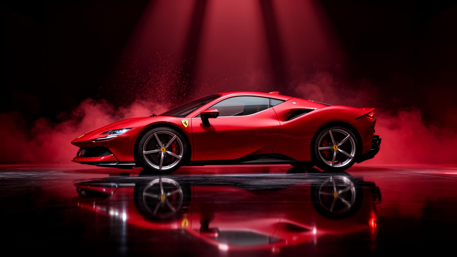 Ferrari signature model in cinematic showroom