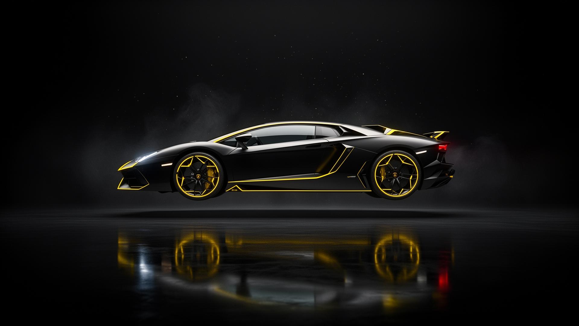 Lamborghini signature model in cinematic showroom